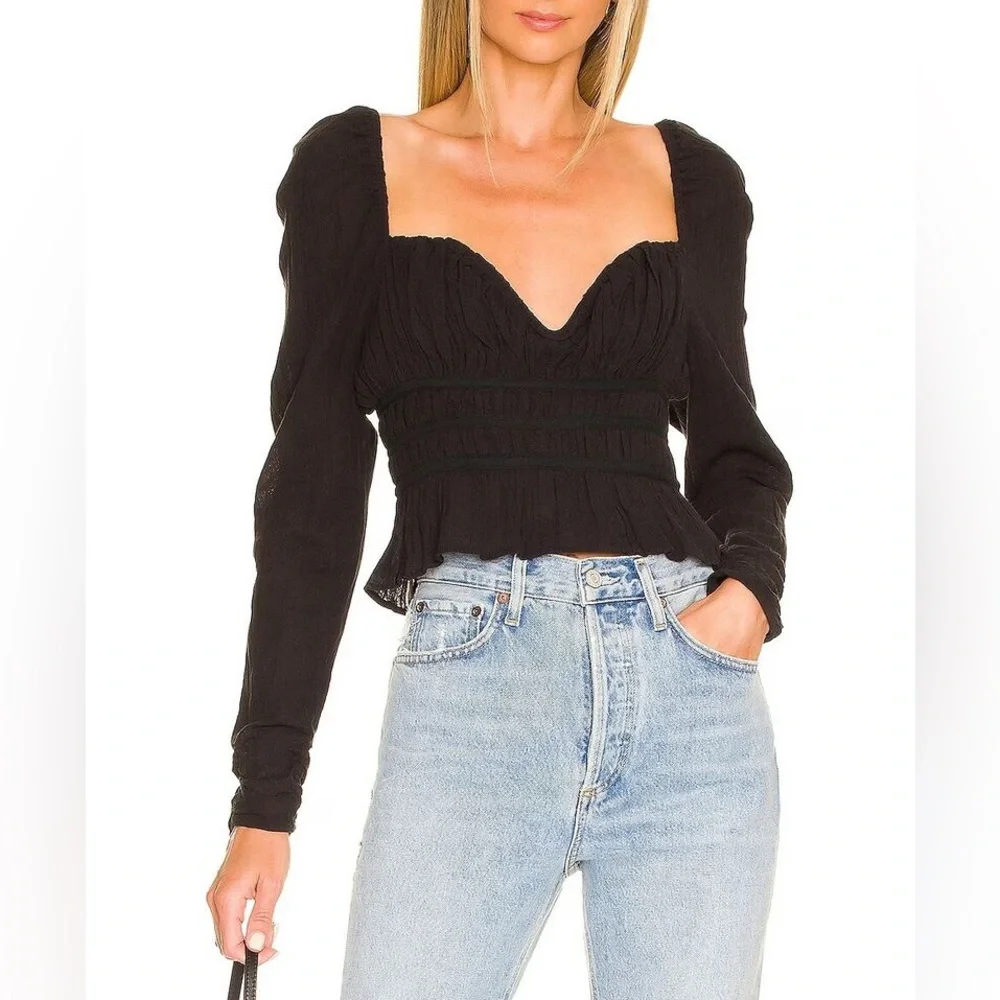 FREE PEOPLE Chloe Top in Black Size XS